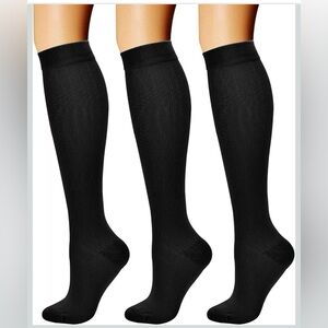 Black Compression  Knee-High Socks bundle of 6 pair S/M
Unisex ( 15-20 mmHg) NWT